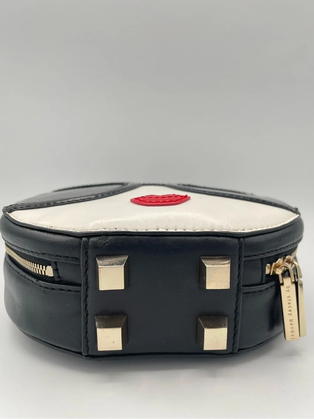 ALICE + OLIVIA Stace Face Circle Leather Bag Round Clutch | Novelty Top Handle